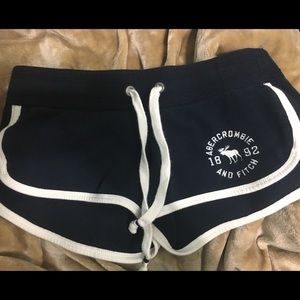 Navy Blue Abercrombie & Fitch Athletic Shorts